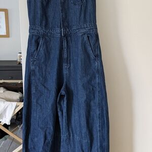 Women's Curved Leg Denim Jumpsuit - Universal Thread™ Medium Wash